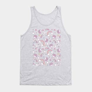 Cute Cat Caticorn or Kitten Unicorn seamless pattern Tank Top